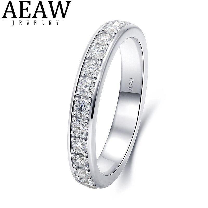 AEW S925 Silver 1.2Ctw DF Color Moissanite Eternity Wedding Band Moissanite