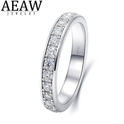 AEW S925 Silver 1.2Ctw DF Color Moissanite Eternity Wedding Band Moissanite