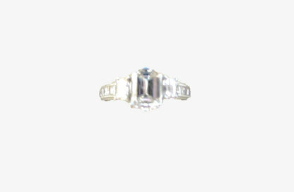 certified emerald diamond h color vs2 clarity 1.30 ct side 1.42 ct platinum
