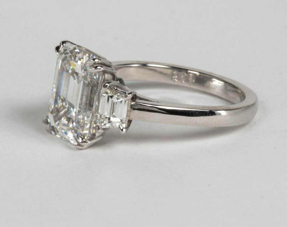 GIA Certified Emerald Cut F VS1 Diamond Platinum Ring