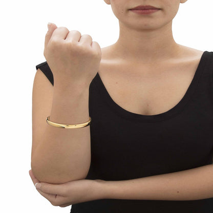 Polished 14K Ultra-Lightweight Nano Diamond Resin Filled Hinged Bangle Bracelet