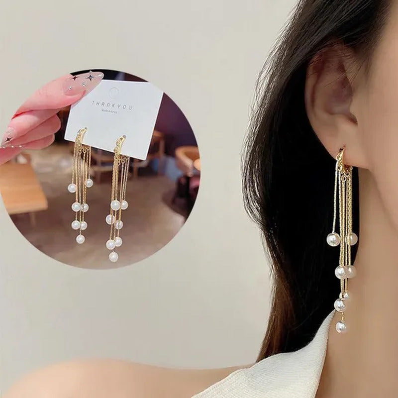 New Trend Elegant Tassel Long Earrings for Women Fashion Dangle Earring Jewelry