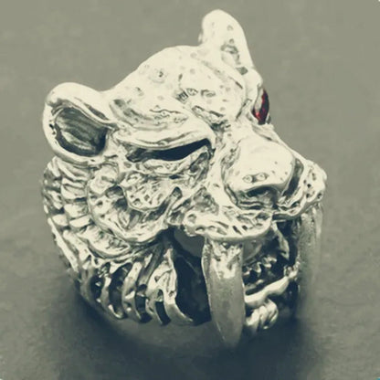 Punk Fashion Classic Jewelry High Quality Retro Gothic Titanium Steel Ruby CZ Ey