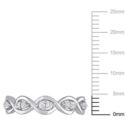 White Sapphire Infinity Design Ring in 14K White Gold