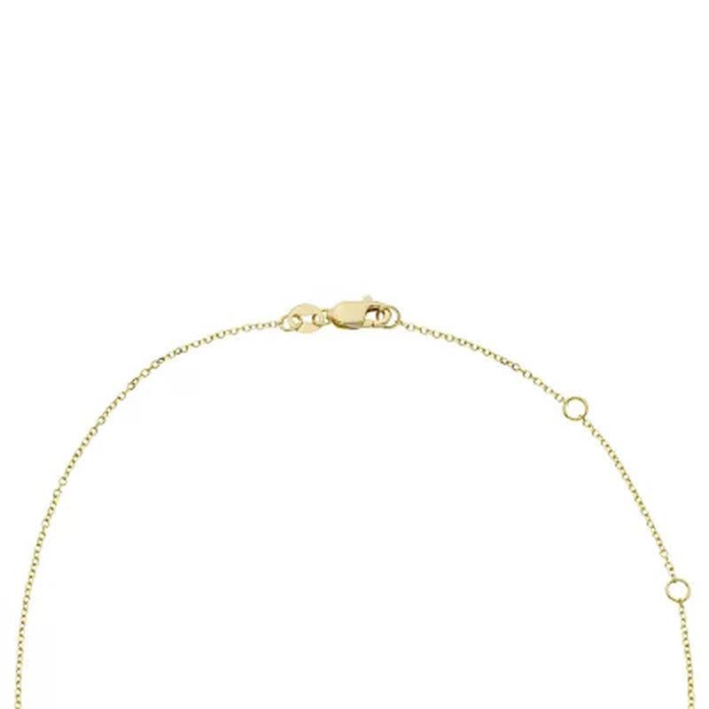 Garnet and .06 CT. T.W. Diamond Baguette Pendant Necklace in 14K Gold