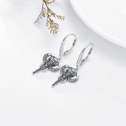 Elephant Earrings for Women 925 Sterling Silver Hypoallergenic Elephant Dangle D