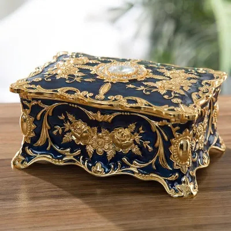 Metal Crafts European Style Retro Jewelry Box Creative High-End Ring Necklace Sm