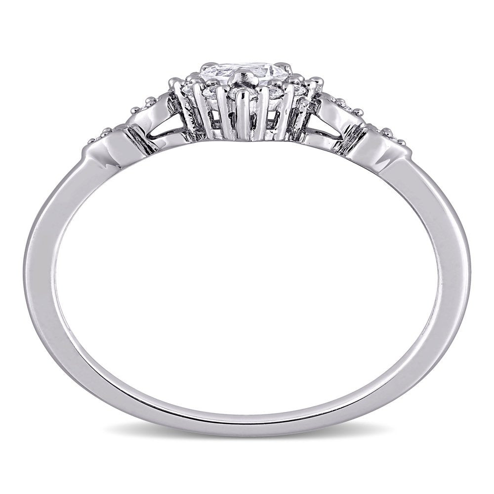3/8 Carat T.G.W. Created White Sapphire and Diamond-Accent Sterling Silver Heart