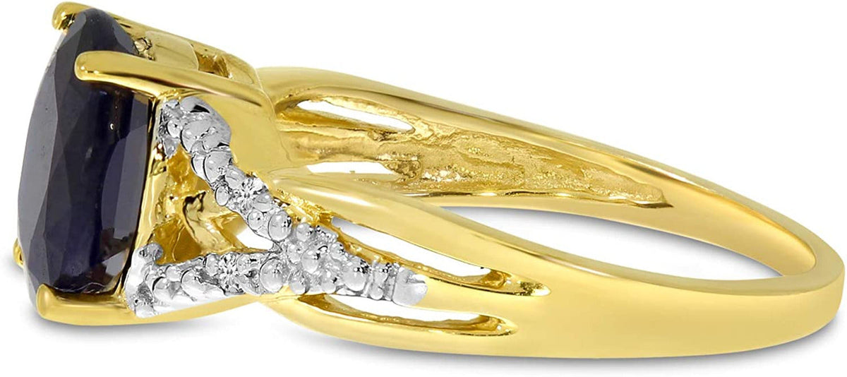 Sapphire and Diamond Ring in 14K Yellow Gold