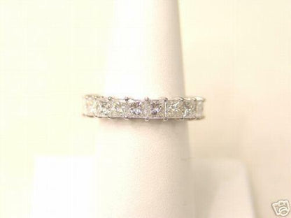 PRINCESS CUT DIAMOND ETERNITY BAND 19 STONES COMMON PRONG SET ANNIVERSARY BAND