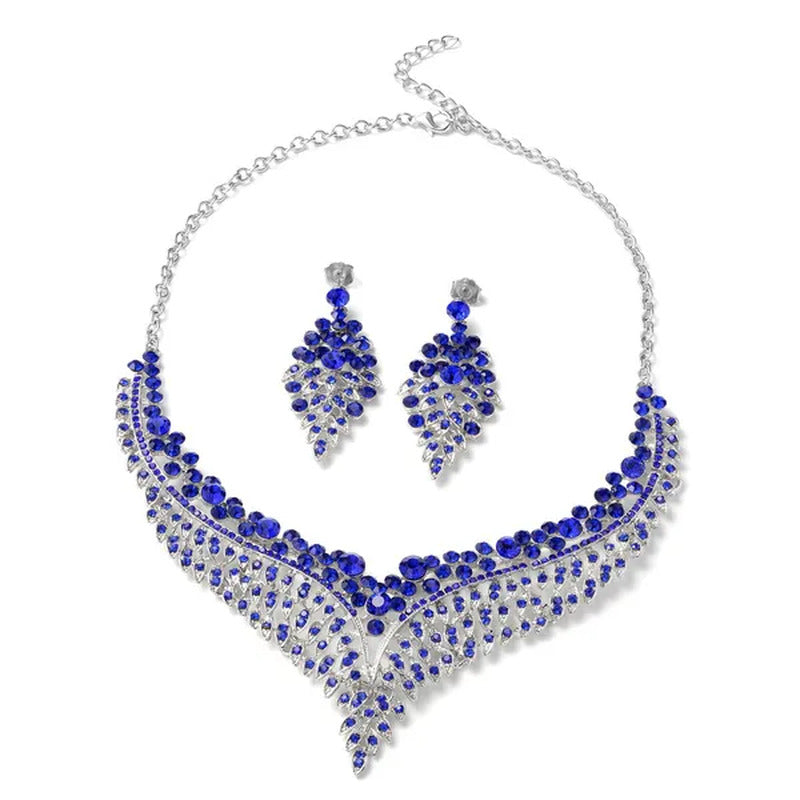 Shop LC Crystal Earrings Statement Bib Necklace Promise Stylish Elegant Fashion
