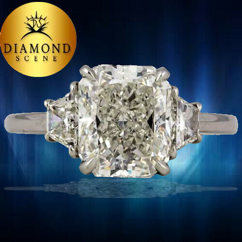 3 Carat GIA Radiant Cut Diamond Engagement Platinum Ring