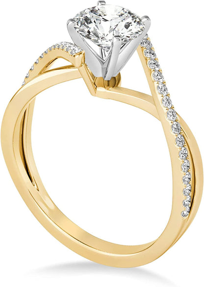 Diamond Bypass Semi-Mount Ring/Wedding Band in Platinum (0.14Ct)