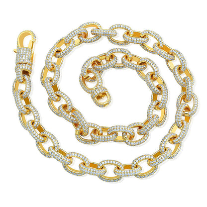 Men'S Oval Twist Large Button Bracelet