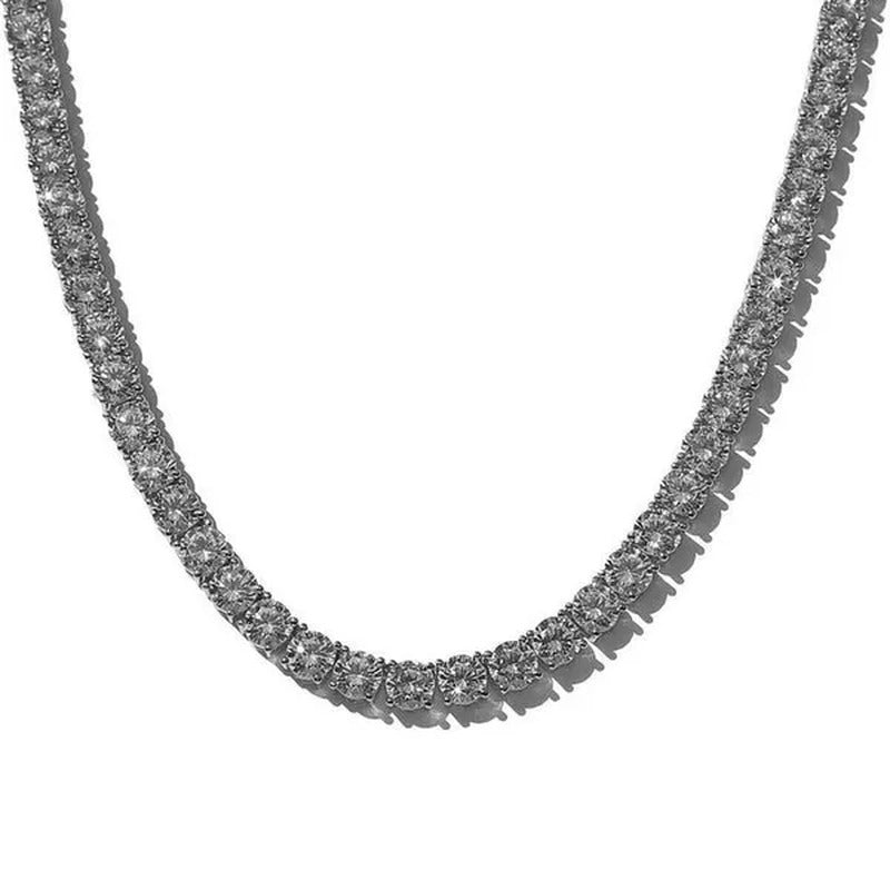 Unisex Hip Hop Bling Iced Out Cubic Zirconia Necklaces Bracelet Cool Men One-Row