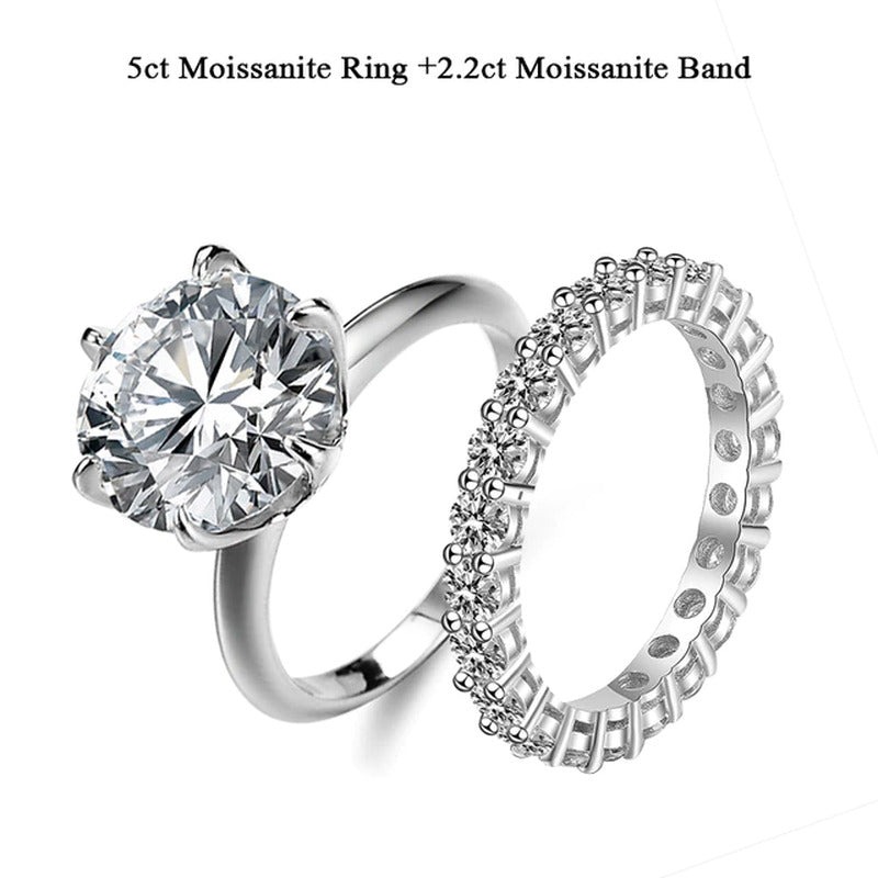 5Ct Moissanite Solitaire Ring for Women 3MM Infinite Full Enternity Diamond