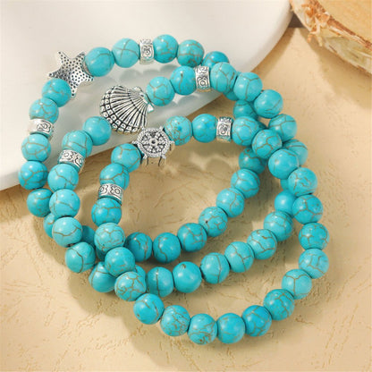 Red Bracelet for Protection Beaded Women'S Bracelet Set Boho Ethnic Vintage Turq