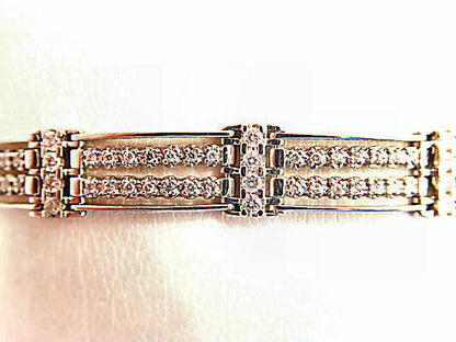 MENS ROUND BRILLIANT CUT DIAMOND PRONG SET LINK BRACELET