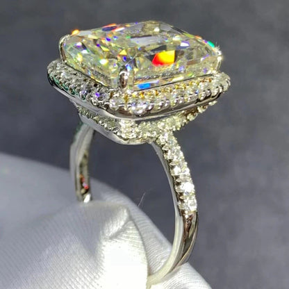 Luxurious Real 925 Sterling Silver 3EX Radiant Cut 8CT VVS D Color Created