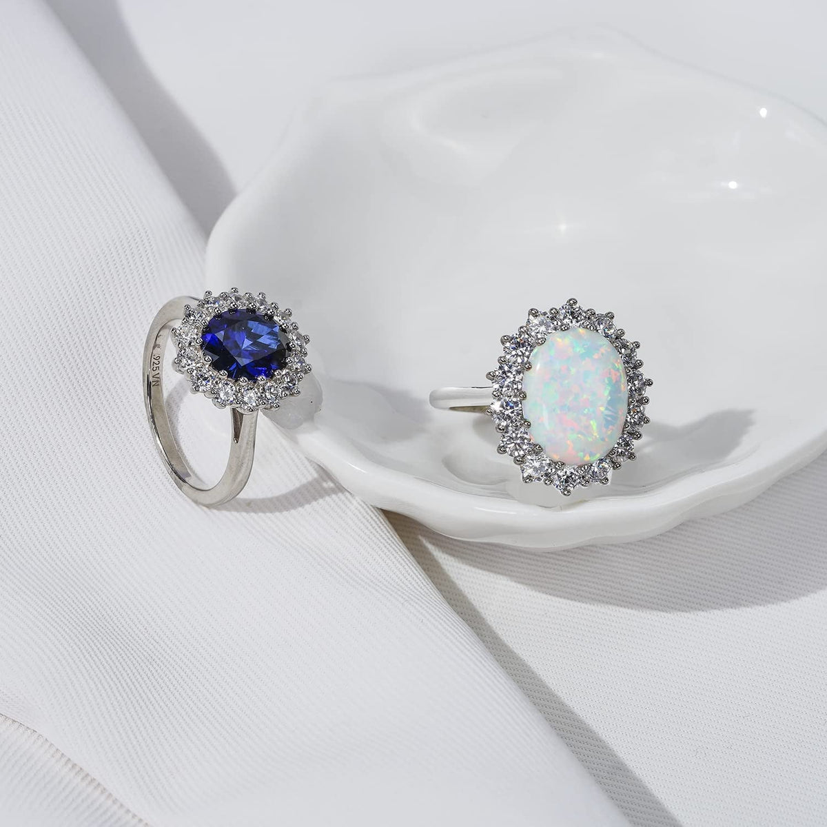 Platinum-Plated Sterling Silver Celebrity "Kate" Ring Made with Infinite Element