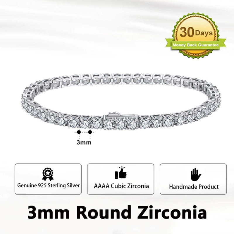 Authentic 925 Sterling Silver Tennis Chain Bracelet Moulding Process