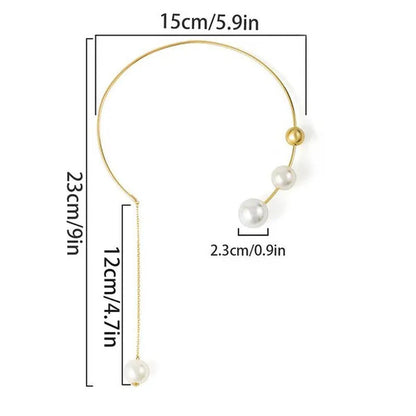 1Pcs Pearl Choker Necklace Elegant Big White Imitation Pearl Choker Necklace Cla
