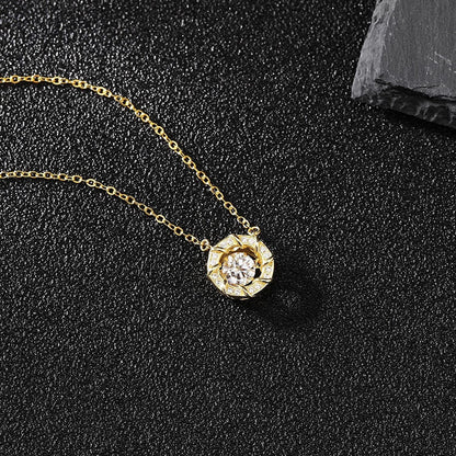 Moissanite Diamond Necklaces for Women,Dancing Heart Pendant Necklaces,925 Sterl