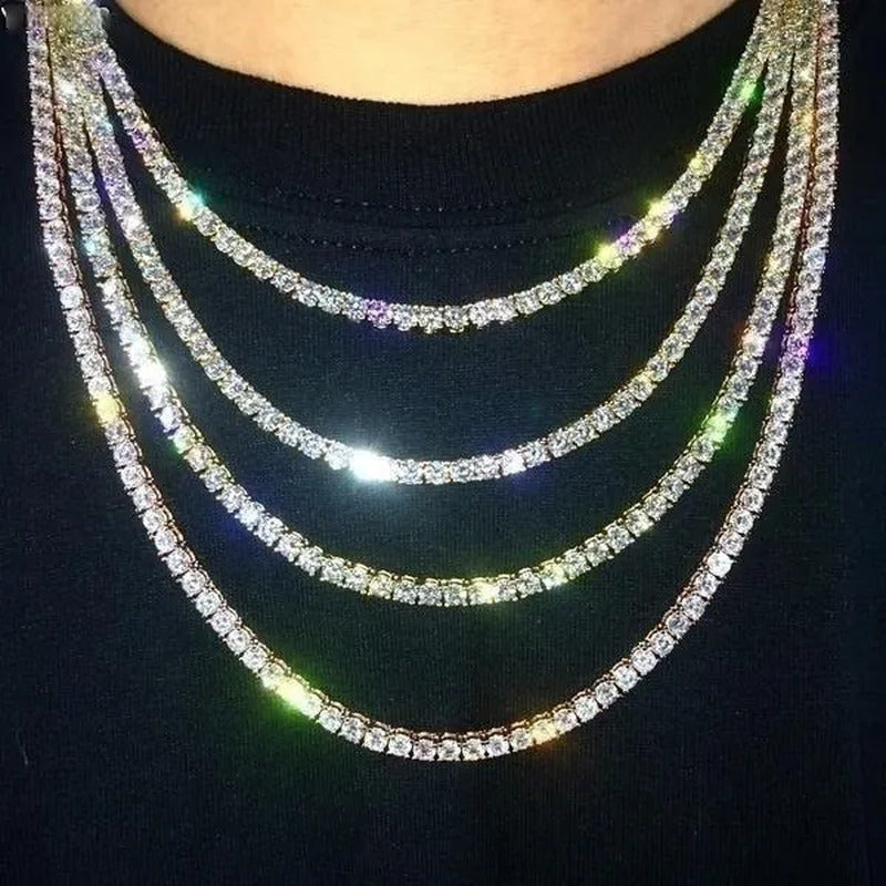 Necklace for Women Gorgeous Men'S Gold Tennis Chain Icy Diamonds Hip Hop Choker