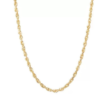 14K Yellow Gold 2.40-2.50MM Solid Rope Chain