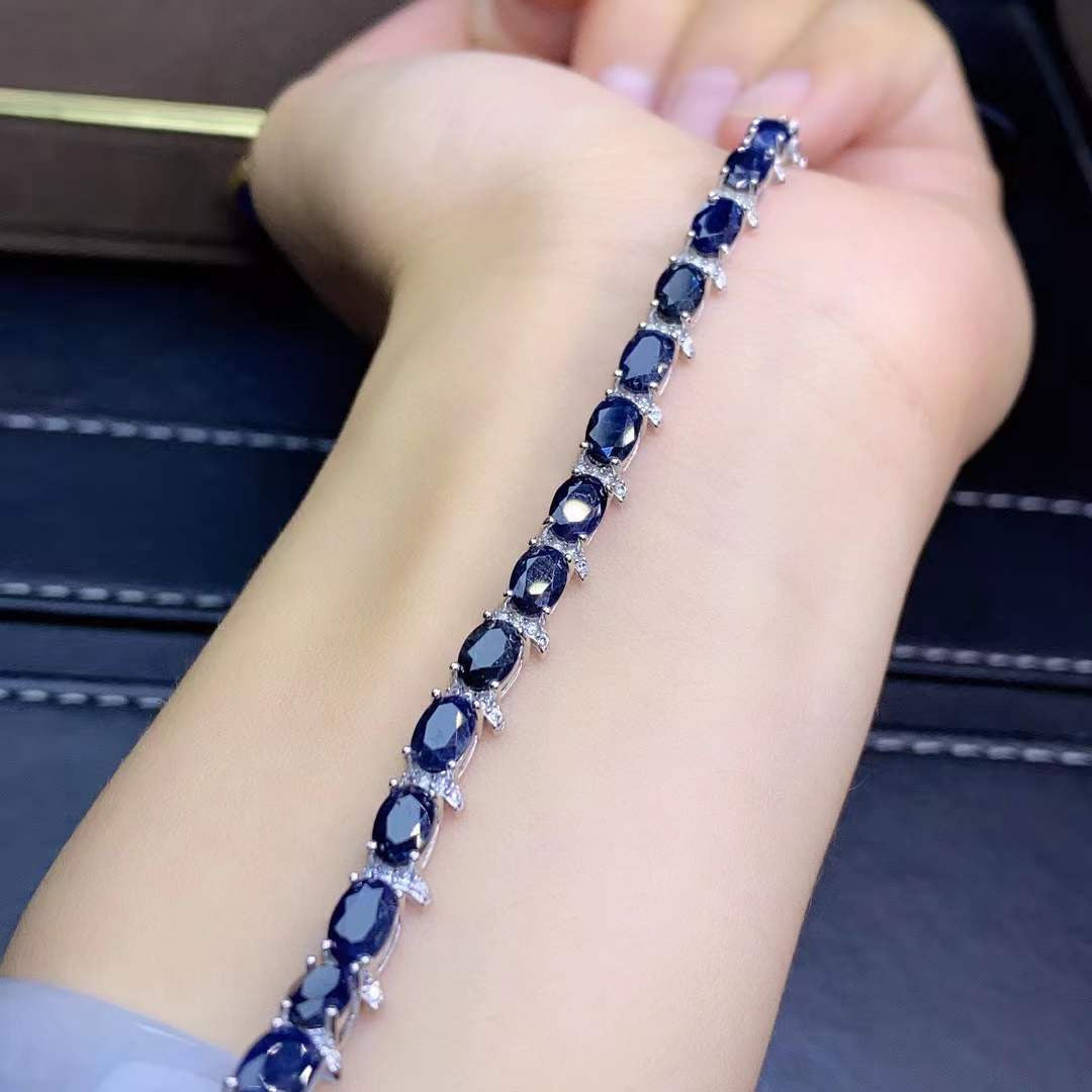 Luxury Natural Sapphire Bracelet 2 CT Natural Blue Sapphire Bracelet