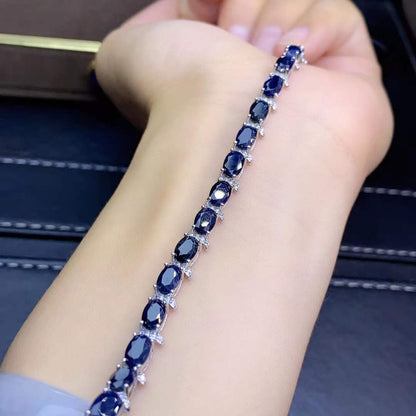 Luxury Natural Sapphire Bracelet 2 CT Natural Blue Sapphire Bracelet