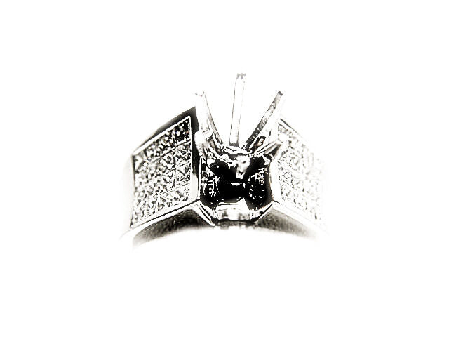 DIAMOND 32 PRINCESS SHAPE 4X4 ROW INVISIBLE SET SETTING ENGAGEMENT SETTING RING