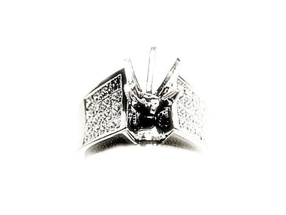 DIAMOND 32 PRINCESS SHAPE 4X4 ROW INVISIBLE SET SETTING ENGAGEMENT SETTING RING