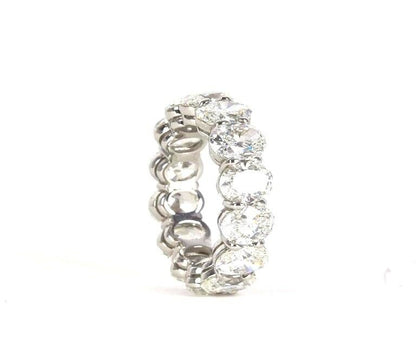 11.24 Carat Oval Shape Diamond Platinum Eternity Band Ring Anniversary Band