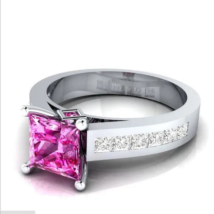 New Women Fashion Noble Ruby Ring Gold-Plated Jewelry Engagement Ring