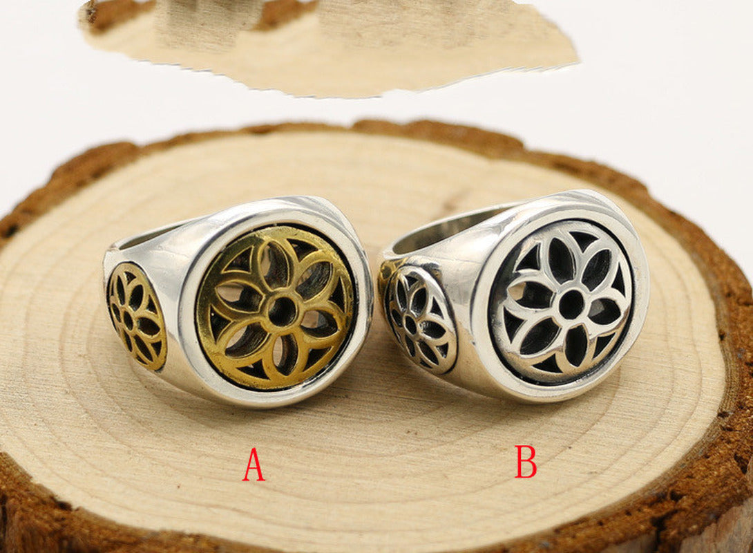 Handmade Vintage Thai Silver Fashion Star with Men'S Ring