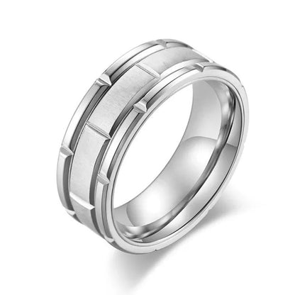 Simple Style Fashion Trendy 316L Stainless Titanium Steel Men Personalized Ring