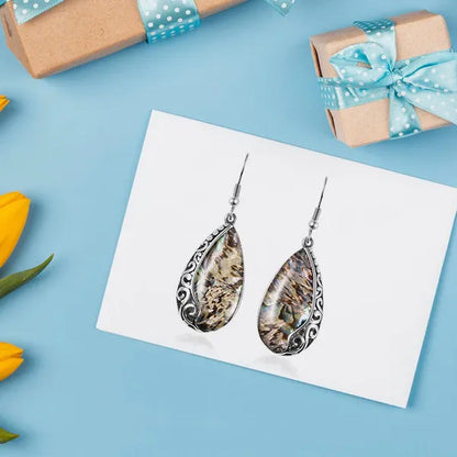Unique Abalone Shell Stylish Dangle Drop Earrings for Women Stainless Steel Fash