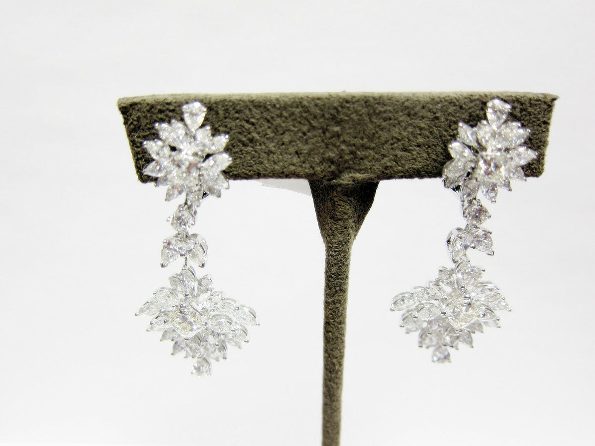 DIAMOND EARRING ROUND PRINCESS MARQUISE PEAR SHAPE DANGLE STYLE DIAMOND EARRING