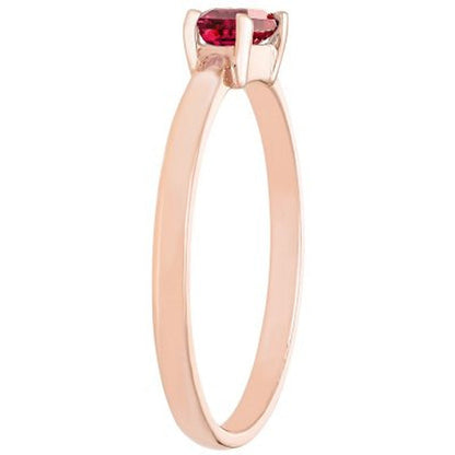 Lab Ruby Baguette Ring in 14K Gold