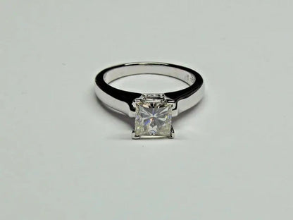 Sparkling 925 Sterling Silver Natural Gemstone White Sapphire Diamond Ring Weddi