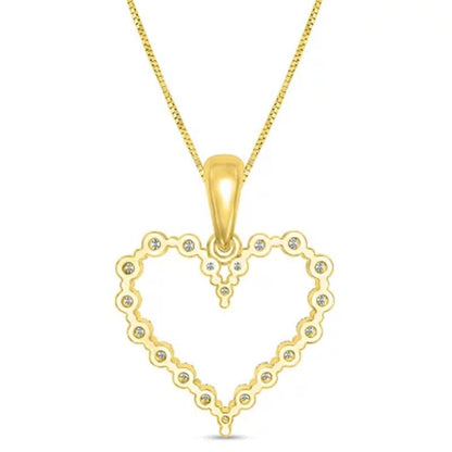 0.23 CT. T.W. Diamond Heart Pendant in 14K Gold