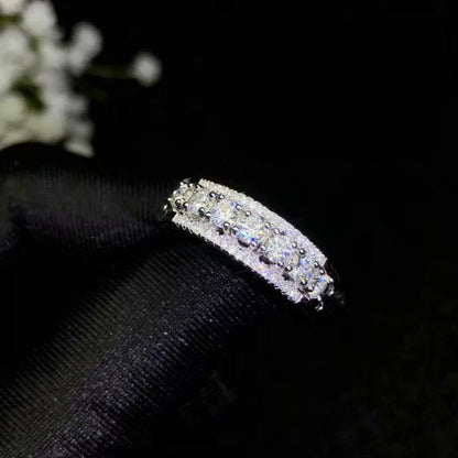 Moissanite Rings Beautiful Thread Rings 925 Sterling Silver Diamond Rings