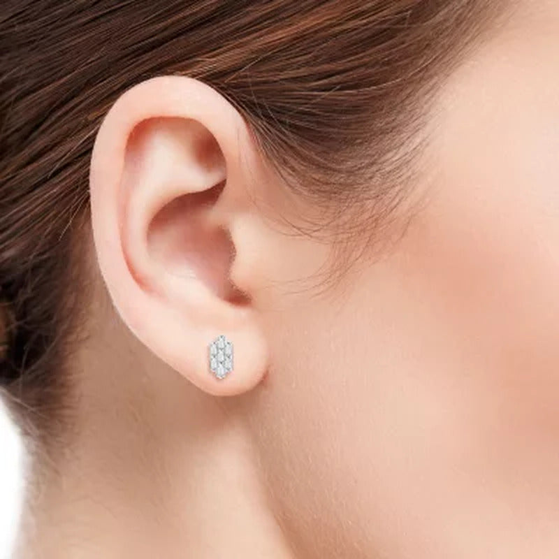 0.17 CT. T.W. Baguette Diamond Earrings in 14K White Gold