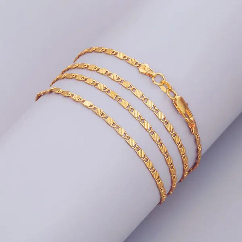 New Fashion Luxury Exquisite Men and Women Fashion Solid Chain Necklace 2Mm Wide