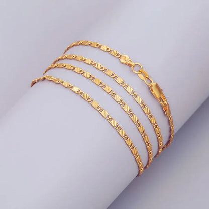 New Fashion Luxury Exquisite Men and Women Fashion Solid Chain Necklace 2Mm Wide