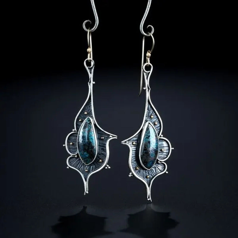 925 Silver Turquoise Earrings Dangle Hoop Earring Anniversary Proposal Gift Part