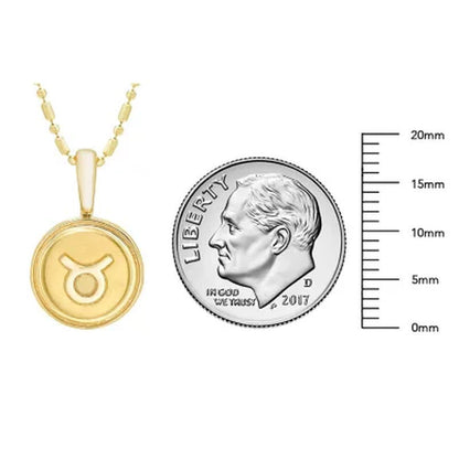 14K Yellow Gold Zodiac Symbol Pendant, 16-18"