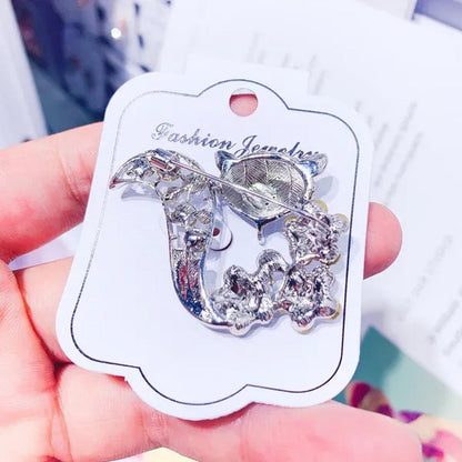 New Little Fox Brooch Crystal and Rhinestone Animal Brooches Coat Hat Accessorie