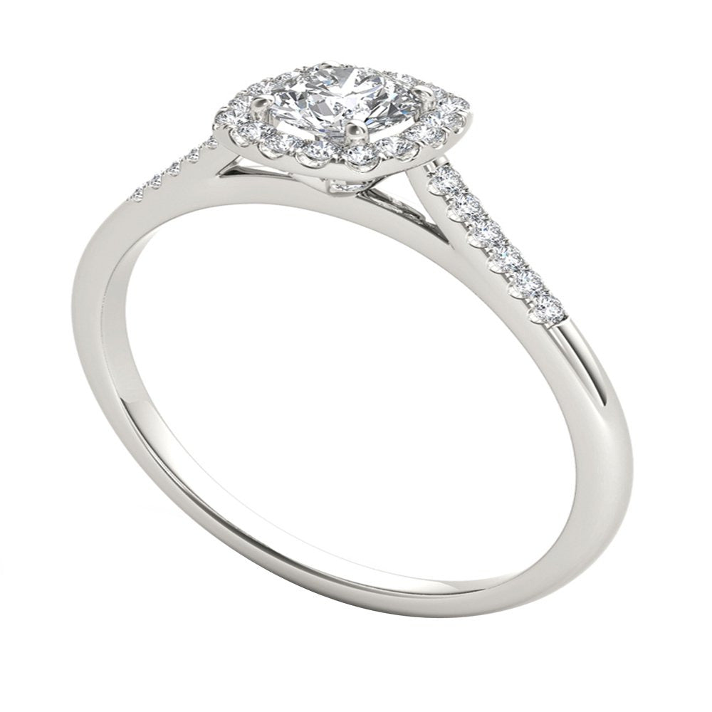 Imperial Diamond 1/2 Carat T.W. Diamond Single Halo 10Kt White Gold Engagement R
